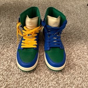 Jordan High-Top Sneakers - Blue, Green, and Cream